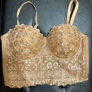 Tan rhinestones bustier